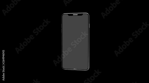 Mobile phone on a black background 3D model. 31