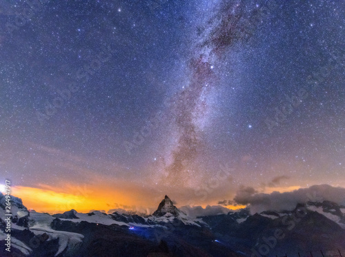 Milky way Matterhorn , Zermatt , Switzerland.
