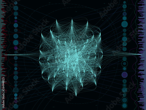 stylized big data vizualisation - vector infographics background