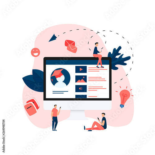 Online education app. E-learning concept