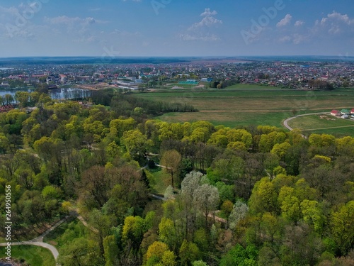 Aerial view of the park in Nesvizh, Minsk Region, Belarus