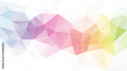 vector abstract irregular polygon background - triangle low poly pattern - light pastel full spectrum multi color rainbow strip
