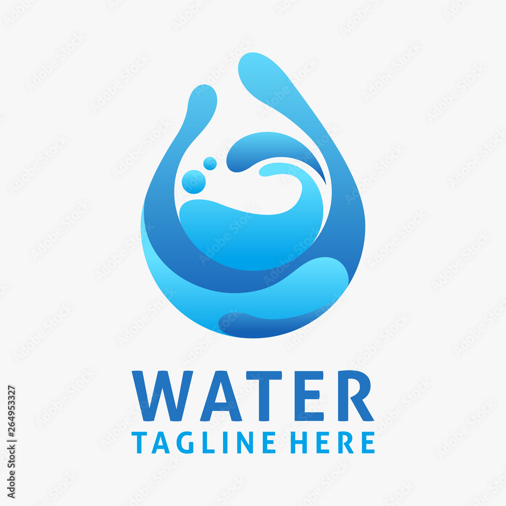 Fototapeta premium Water drop logo design with splash effect 