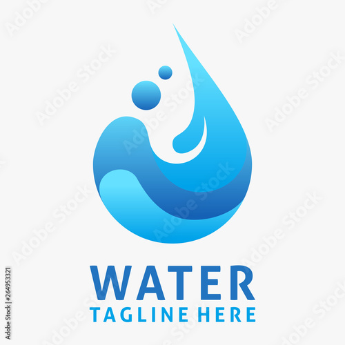 Water drop logo design with splash effect  photo