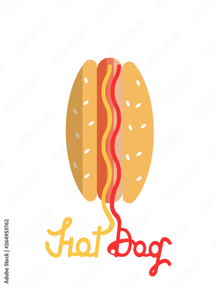 Hot dog on white background Hot dog on white background
