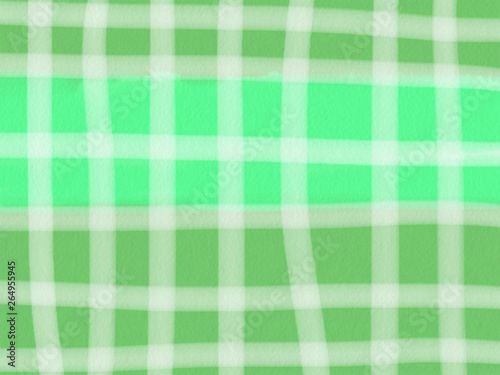 Abstract green checkered background. hand drowing raster illustration for design and decor.
