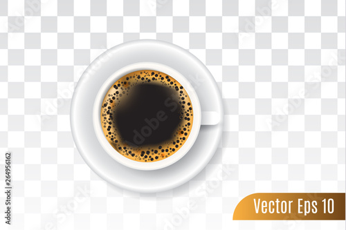 3d realistic vector of black coffee on isolated background