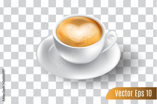 3d realistic vector of espresso coffee on isolated background