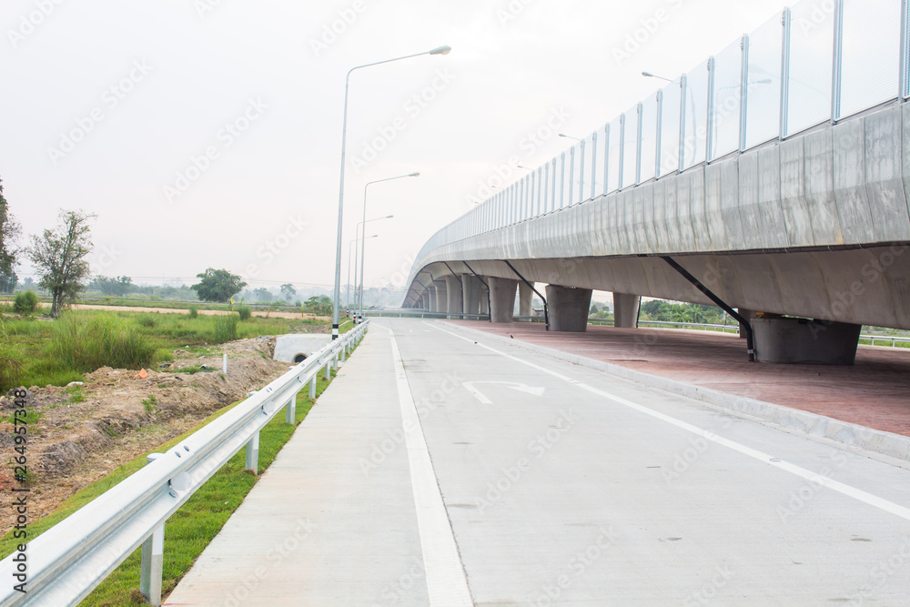 The road and bridge project new road construction from Motorway No.7 to Laem Chabang Port, Thailand The road and bridge project new road construction from Motorway No.7 to Laem Chabang Port, Thailand