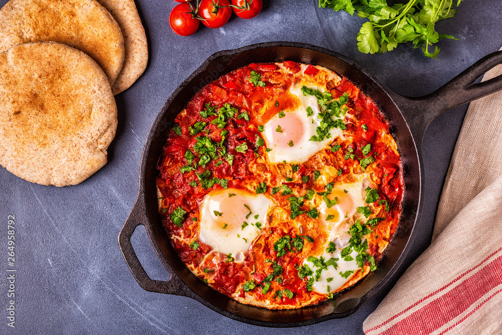 Shakshuka in a Frying Pan. Shakshuka in a Frying Pan.