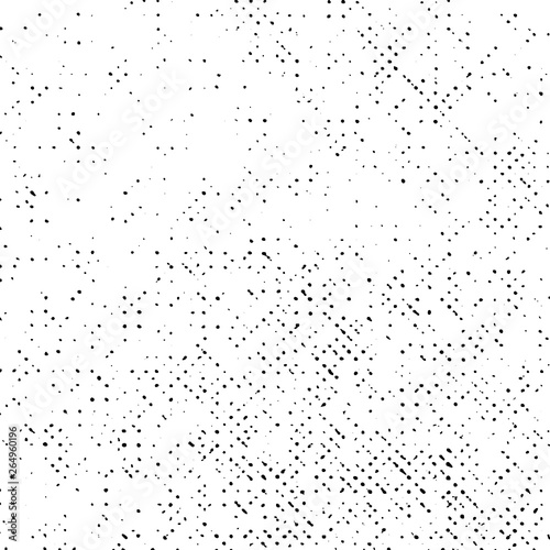 Pattern Grunge Texture Background, Black Abstract Dotted Vector, Old Halftone Overlay Monochrome