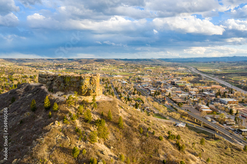 Fototapeta Naklejka Na Ścianę i Meble -  Aerial view of main street downtown Castle Rock