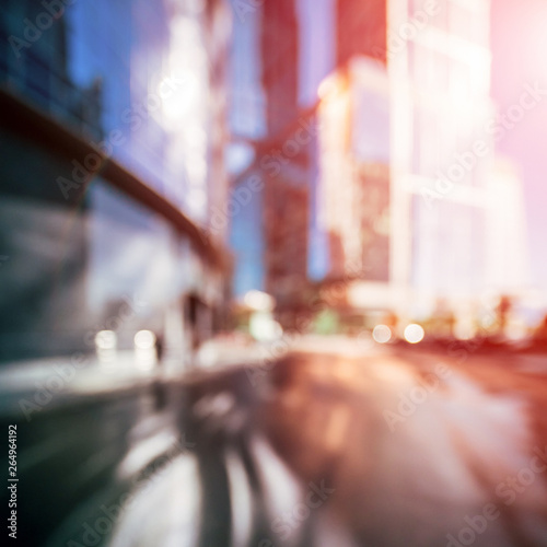 Modern city sunrise bokeh background © 1xpert