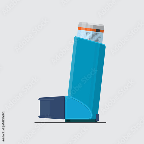 Asthma inhaler vector flat design.