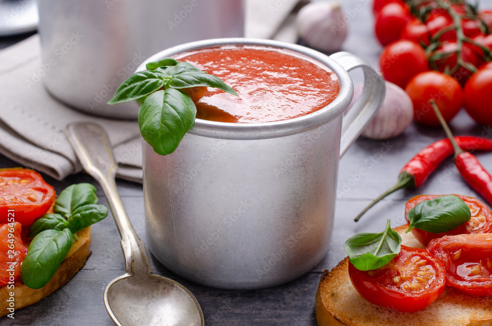 Thick tomato soup with spices Thick tomato soup with spices