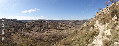 Obraz na płótnie Landscape around the town of Morella in Castellon w salonie