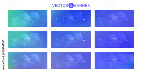 Abstract banner with gradient shapes set