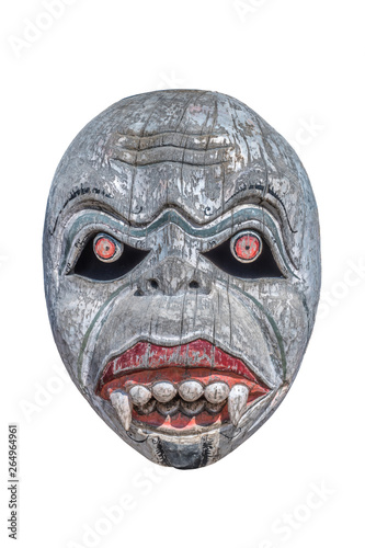 old monkey mask, isolate
