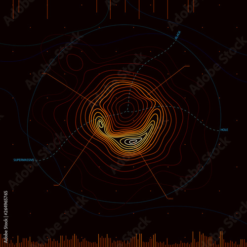 Stylized conceptual illustration of a black hole, massive space object