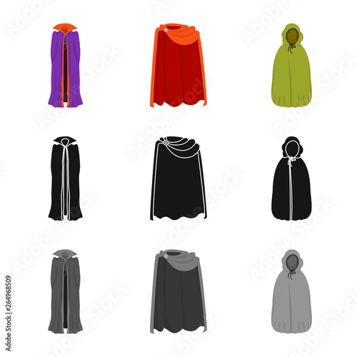 Vector design of material and clothing icon. Set of material and garment stock symbol for web.