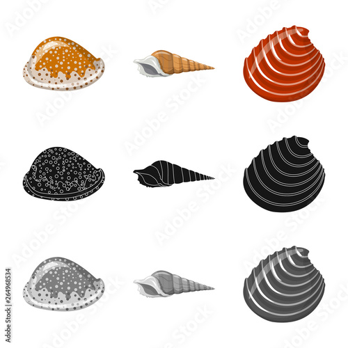 Isolated object of animal and decoration icon. Set of animal and ocean vector icon for stock. © Svitlana