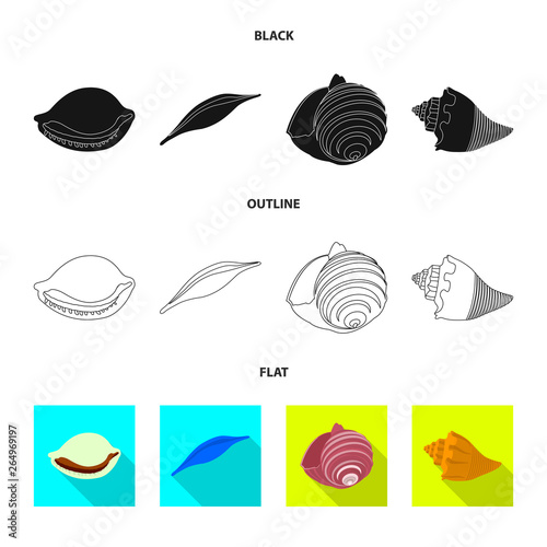 Isolated object of animal and decoration symbol. Set of animal and ocean stock symbol for web.