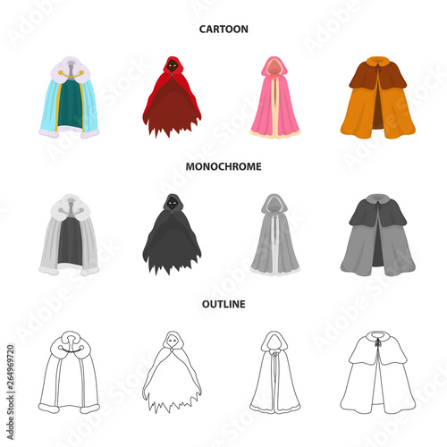 Vector illustration of material and clothing icon. Collection of material and garment stock symbol for web.