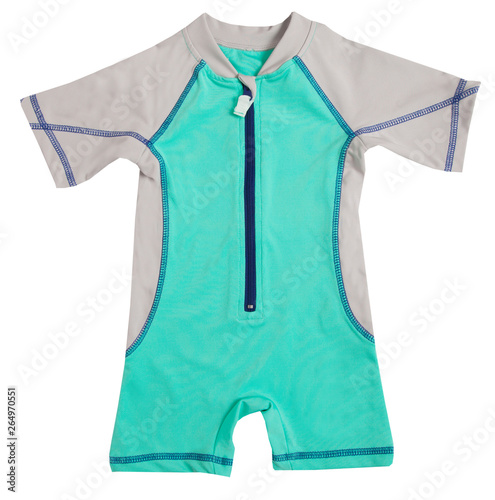 Child swimsuit on white background
