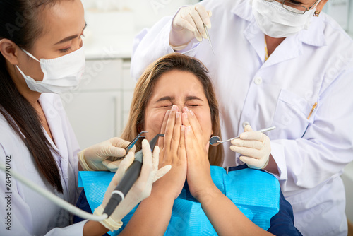 Frightened patient of dentistry