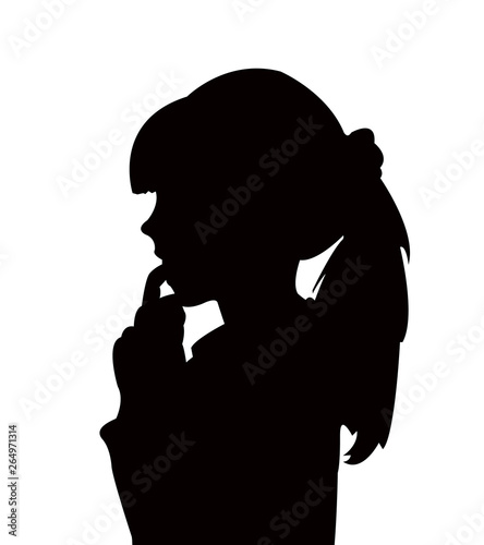 a girl head silhouette vector