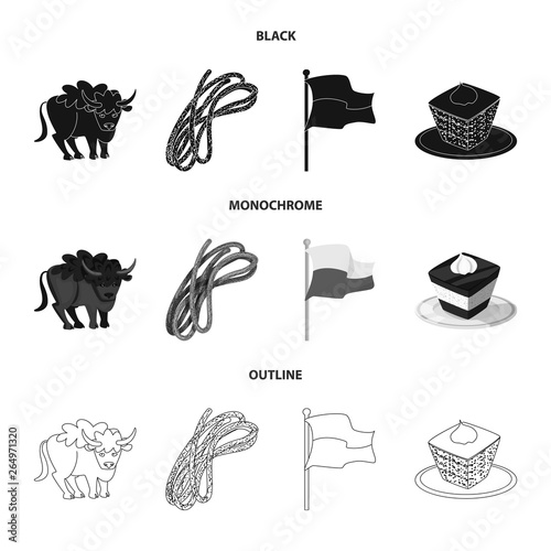 Vector design of traditional and tour symbol. Set of traditional and landmarks stock symbol for web.