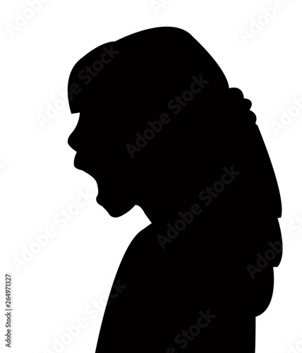 girl head silhouette vector