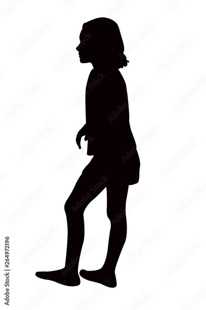 a teenager girl body silhouette vector