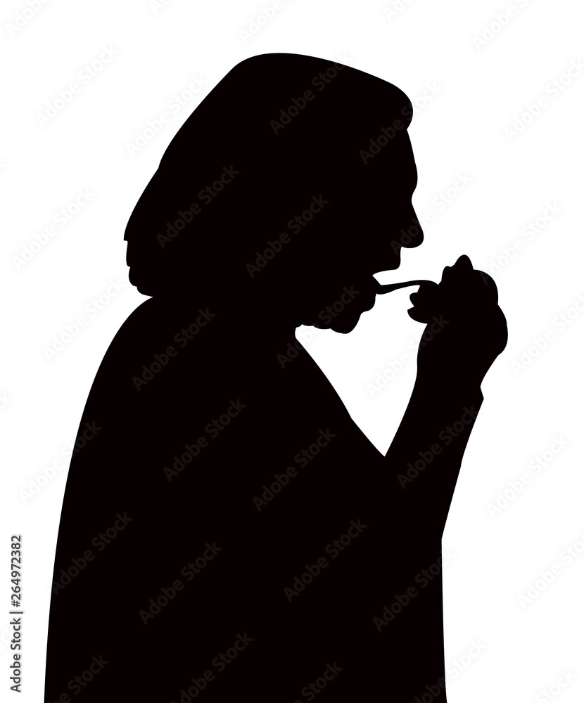 a woman eating silhouette vector a woman eating silhouette vector