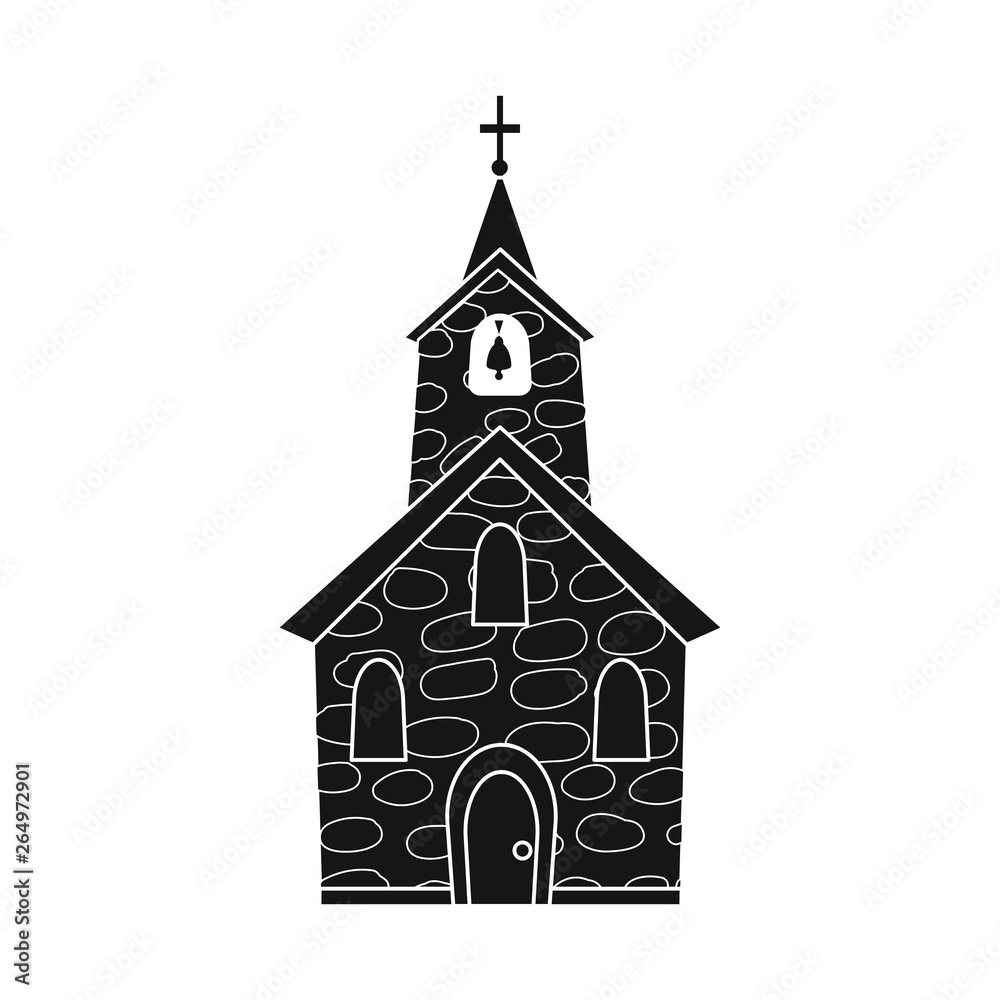 Vector illustration of church and catholic logo. Collection of church and spiritual vector icon for stock.