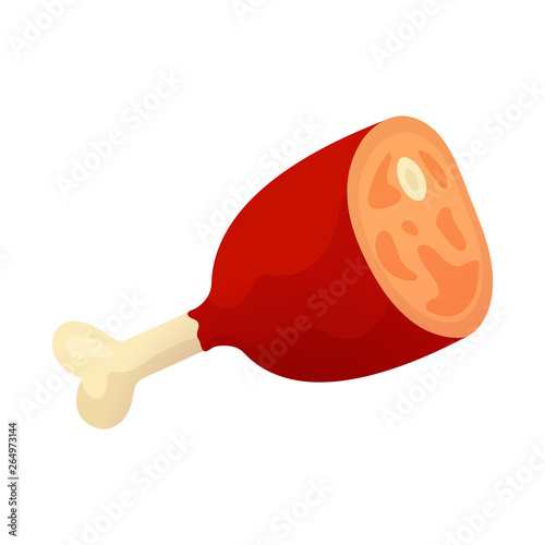 Isolated object of food and ham icon. Set of food and bone stock vector illustration.