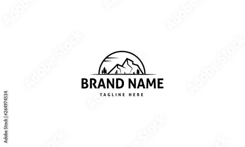 Mountain Landscape Black Abstract vector Logo design