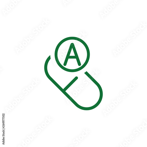 Vitamin A green icon. Element of vitamin icon. Thin line icon for website design and development, app development. Premium icon