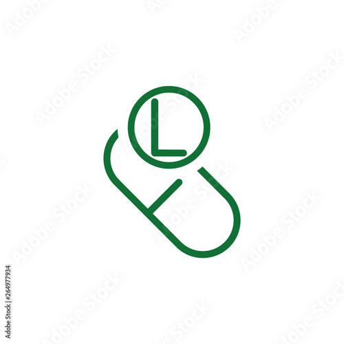 Vitamin L green icon. Element of vitamin icon. Thin line icon for website design and development, app development. Premium icon photo