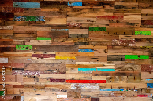 Wallpaper Mural Mur de planches colorées Torontodigital.ca