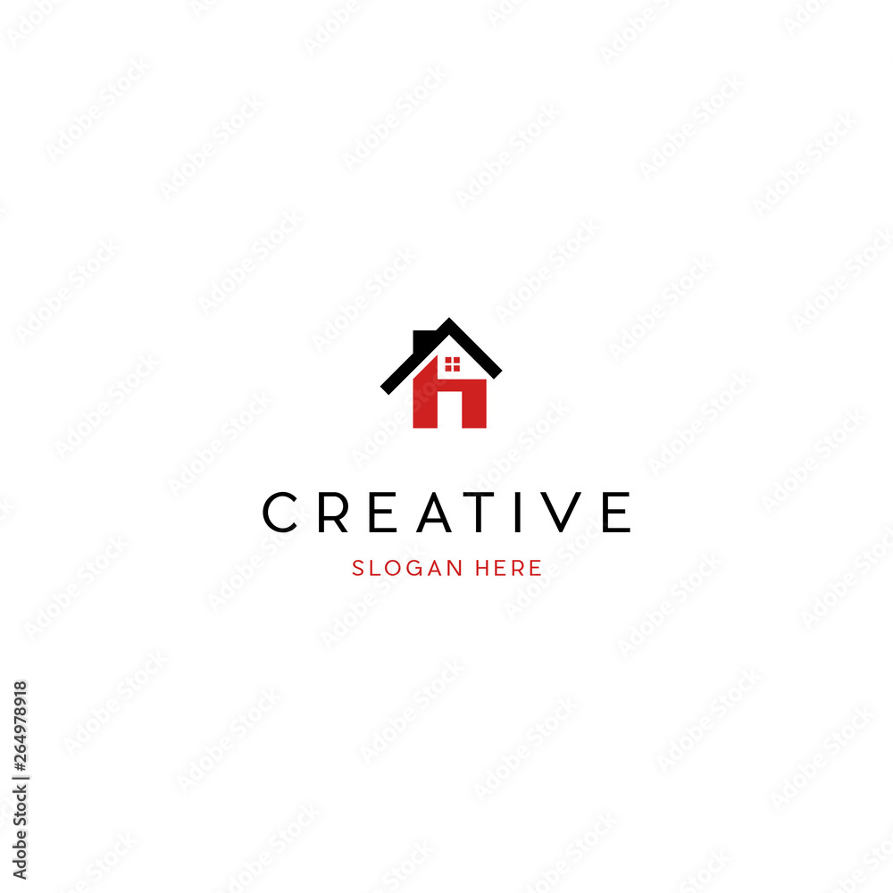 Initial letter H home house logo design. Vector illustration of H letter home shaped for company. letter H Home logo design inspiration vector illustration