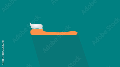 Icon design vector Toothbrush isolated on green background. illustration.