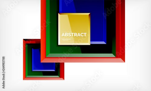Geometric abstract background, modern square design