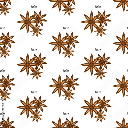 Anise illustration seamless pattern