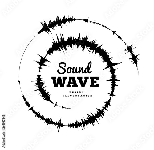 Sound wave spiral form. Vector illustration on white background
