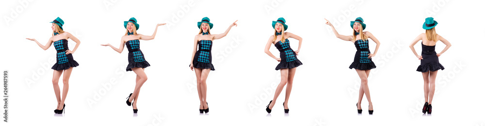 Tall model in saint patrick concept