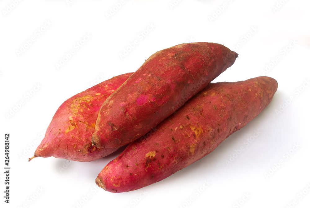 Purple yam head on white background.(with Clipping Path). Purple yam head on white background.(with Clipping Path).