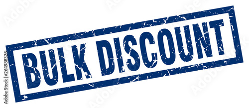 square grunge blue bulk discount stamp
