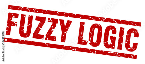 square grunge red fuzzy logic stamp
