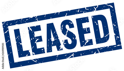 square grunge blue leased stamp